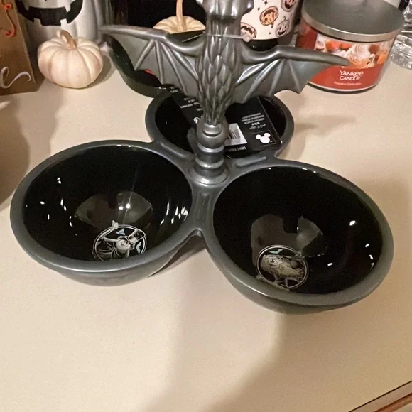 Haunted Mansion Black and Silver Serving Bowls